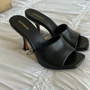 NWT black slip on heels